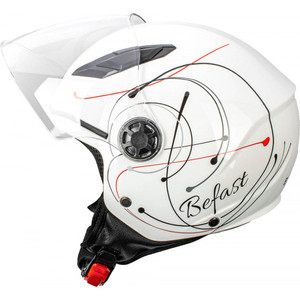 Casco de jet infantil Befast Flipper III Blanco Rojo Negro M - Product Image 2