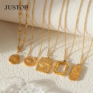 Joyería Llamativa Unisex, Colgante de Estrella, Cadena de Eslabones, Collar de Fiesta, Nuevo Diseño de Moda, Acero Inoxidable PVD de Oro de 18K - Product Image 2