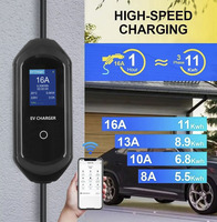 Chargeur EV portable OEM ODM 16A 1 phase 7kW 220V AC GBT NEMA 5-15P IP65 pour contrôle par application, câble de 3m, certifié CE CB TUV UKCA