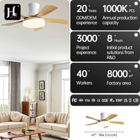 Kipas langit-langit LED kayu solid 5 bilah bergaya minimalis Nordik dengan lampu dan remote kontrol kecepatan variabel, sempurna untuk ruang makan