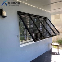 Volets Bahama en alliage d'aluminium résistants aux ouragans pour extérieur, type persienne horizontale fixe, auvent moderne pour fenêtre et entrepôt