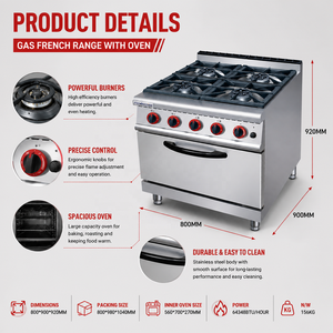 Commercial Kitchen 4 burner Freestanding Gas <strong>Stove</strong> with Oven, Industrial lpg burner Cooker Gas <strong>Stove</strong> - Product Image 4