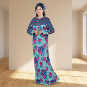 High Quality Women's Long Maxi <b>Kaftan</b> Casual Ethnic Summer Dress Moroccan <b>Plus</b> <b>Size</b> Jalabiya Breathable Cotton - Product Image 2