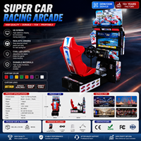 Simulateur de conduite vidéo intelligent avec siège de course sportif, volant et levier de vitesses, machine de jeu d'arcade commerciale à monnayeur