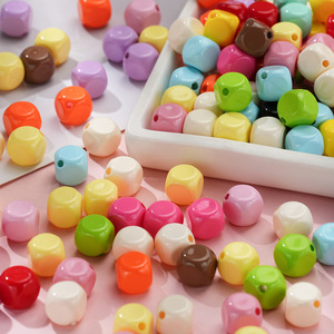 Colored <b>Enameled</b> Acrylic Square Beads 10mm For Jewelry Making DIY Accessories - Product Image 1