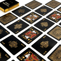 Cartes à Jouer Personnalisées en Gros avec Logo, Papier Noir de Haute Qualité 310gsm, Vernissage Brillant, Impression Recto-Verso, Boîte à Rabat