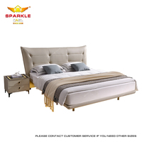 Lit italien flottant de luxe SPARKLE Lit moderne simple en tissu microfibre Lit suspendu double pour chambre principale