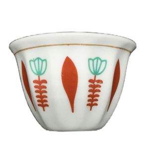 Lot de 12 tasses à café et thé en céramique personnalisées, motif floral blanc, 65/90/120 cc, en porcelaine, sans anse - Product Image 4