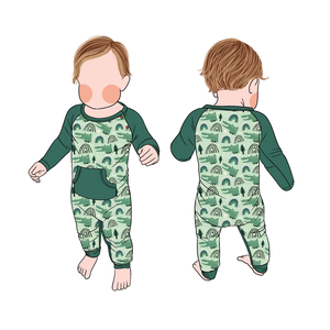 Venta al por mayor personalizado <span class=keywords><strong>de</strong></span> alta calidad <span class=keywords><strong>de</strong></span> bambú cremallera botones a presión niños Pijamas bebé mameluco para niños recién nacidos - Product Image 3