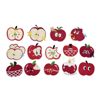 Patch brodé pomme en stock, thermocollant, applique brodée de fruits pour vêtements, chapeaux, sacs, décoration DIY, patch personnalisé