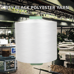 Fil 100% polyester 150D/48F noir teint haute résistance pour tricot et tissage, prix de gros, faible MOQ, fabriqué en Chine par DTY - Product Image 2