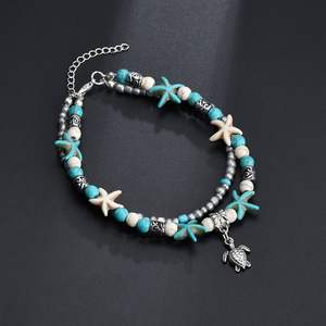 Bracelets <span class=keywords><strong>de</strong></span> cheville pour femmes Vintage coquille perles étoile <span class=keywords><strong>de</strong></span> mer tortue Bracelet <span class=keywords><strong>de</strong></span> cheville perlé fait à la main bijoux <span class=keywords><strong>de</strong></span> <span class=keywords><strong>pied</strong></span> bracelet <span class=keywords><strong>femme</strong></span> - Product Image 1