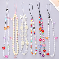 Cordon de téléphone portable perlé fait main anti-chute, chaîne de poignet en perles, accessoire perlé fait main pour coque de téléphone et décoration quotidienne