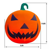 Couverture de piscine gonflable géante en PVC en forme de citrouille d'Halloween - Tente pneumatique de 3m/10ft avec lumières LED, décoration extérieure pour la fête d'automne