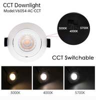 Spot LED encastrable Vertex 5W 230V 3CCT commutable IP44 avec IC, éclairage SMD BBC RT2012, étanche, standard