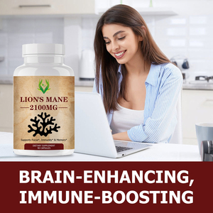 Small MOQ Natural Lion's Mane Capsules 2100mg Boost Focus Mushroom Capsules with Black Pepper Extract Support Brain Health - Product Image 4