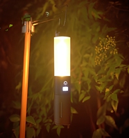 Lampe de camping multifonctionnelle étanche, rechargeable par USB-C, lanterne LED COB 15W, batterie externe 2500mAh, fonction de suspension magnétique