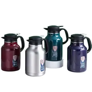 Factory Supplier stainless steel double wall hot water vacuum flask coffee pot Thermo colored coffee pot with handle