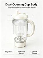 Shaker Cup, Blanc - Pour les shakes protéinés et les boissons hydratantes à usage domestique, mélange facile, couvercle verrouillable