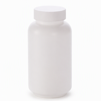 Flacon de pilules en plastique HDPE de 200 ml avec logo personnalisé, conteneur à large ouverture de 200 cc pour capsules de vitamine C avec bouchon à vis pour compléments alimentaires