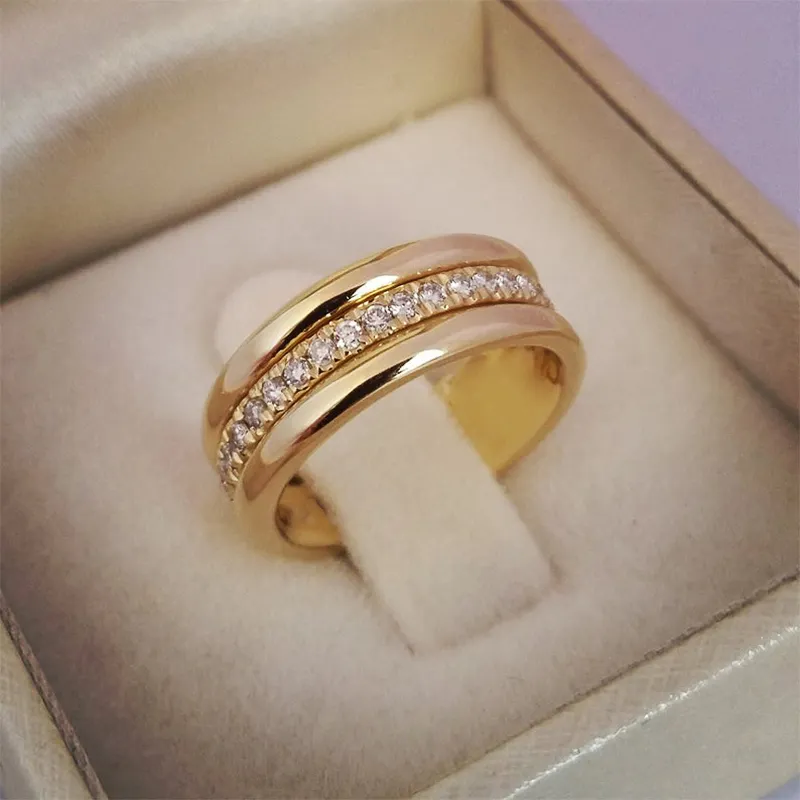 JuHu Classic Wedding LowキーExquisite Ladies Simple Ring Engagement Jewelry Wedding Ring