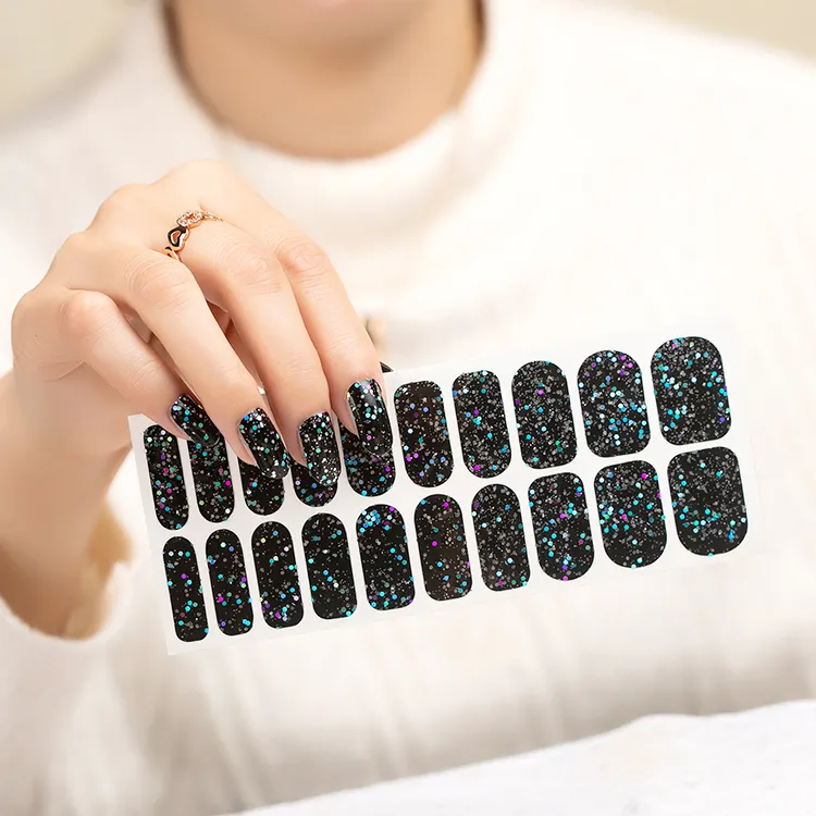 Decorazione per unghie di bellezza set di adesivi per unghie glitter fai-da-te set di gel per unghie non tossico avvolge adesivo per strisce di smalto
