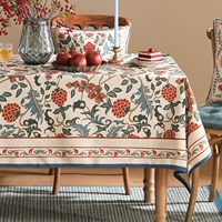 Nappe pour table rectangulaire, nappes florales douces et durables françaises, couverture de table colorée pour la cuisine