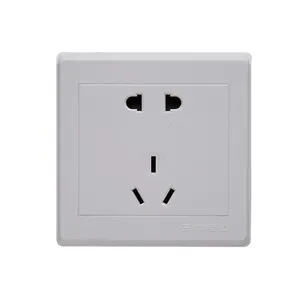 White plastic panel replaceable universal 5 hole power outlet household wall power socket