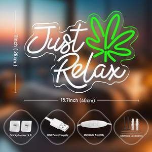 <span class=keywords><strong>Just</strong></span> <span class=keywords><strong>Relax</strong></span> LED <span class=keywords><strong>Neon</strong></span> Sign USB Powered Dimmable Switch para la pared del dormitorio Man Cave Club Party Bar Game Room Dormitorio Decoración Regalos - Product Image 3