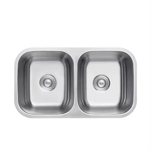 Éviers de cuisine à cuvette simple et double en acier inoxydable 304 faits à la main Design encastré élégant Comptoir à deux trous sans robinet - Product Image 2