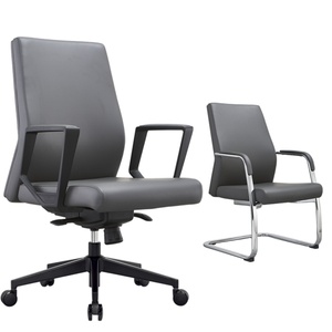 Chaise de bureau en cuir pour salle de conférence, chaise de direction ergonomique, chaise de visiteur pour salle de réunion - Product Image 5