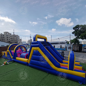 Inflables de calidad con garantía comercial, túnel de obstáculos inflable para exteriores, tobogán de Castillo, carrera de obstáculos inflable para niños y adultos - Product Image 6
