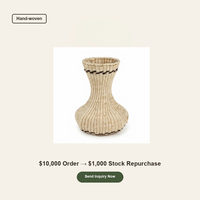 Vase à fleurs séchées en jonc de mer tressé fait main, vase de table en fibre de paille naturelle, décoration bohème pour la maison, vente en gros OEM, vase tressé