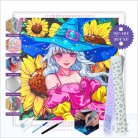 Kits de peinture diamantée imprimée N-3010, 5D, avec diamants carrés à couverture complète, pour l'art diamanté DIY, taille personnalisée, thème portrait, respectueux de l'environnement
