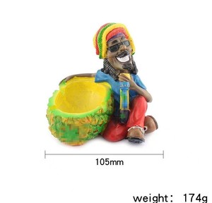 Cendrier <span class=keywords><strong>en</strong></span> résine style jamaïcain, très populaire, pour extérieur, décoration de table, accessoires pour fumeurs, cigarettes, briquets, artisanat - Product Image 5