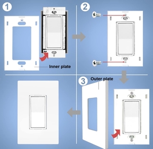 Trang trí <span class=keywords><strong>1</strong></span> băng đảng screwless tường tấm trắng chuyển Outlet bìa với Bao gồm vít - Product Image 2