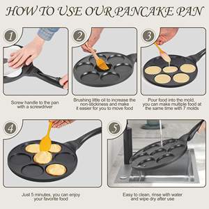 Plaque à crêpes antiadhésive avec <span class=keywords><strong>mini</strong></span>-crêpière à 7 moules avec revêtement sans PFOA - Product Image 4