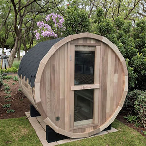 Sauna en baril de cèdre rouge de grande qualité Sauna extérieur à vapeur humide pour spa - Product Image 2