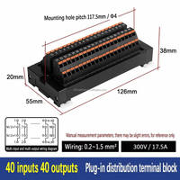 Bloc de bornes à pression en cuivre pur PA66 1 entrée 16 sorties, module 0,2-1,5 mm² 300 V 17,5 A pour centre de commande de moteur