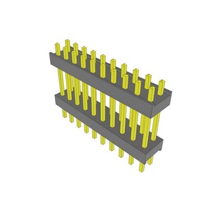 Conector ZW-10-09-<span class=keywords><strong>L</strong></span>-D-500-150 de 20 pines, espaciador de cabezal, apilamiento flexible, conector ZW de 2.54 mm chapado en oro, ZW1009LD500150, de orificio pasante - Product Image 1