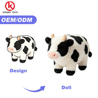 Boneka Sapi Isi Dakron, Mainan Plush Personalisasi untuk Branding, Bahan Plush Lembut Isi Kapas PP, Bersertifikat CE, 25cm, MOQ 100 Pcs, Custom
