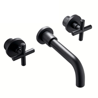 Robinet de Douche Mural en Acier Inoxydable Noir et Or Rotatif de Luxe pour Hôtel, Filtre à Eau Intégré, Prix Usine