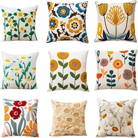 Sarung Bantal Bordir Motif Bunga Persegi, Tekstil Rumah, Penutup Lembut untuk Sandaran Kepala, Bantal Dekoratif Sofa