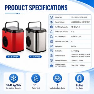 Portable <b>Countertop</b> Bullet <b>Ice</b> <b>Maker</b> 10-12kg/24h with Stable Performance 1.1L Water Tank for Home & Camping - Product Image 5