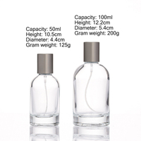 Flacon de parfum rond de luxe en verre rechargeable avec vaporisateur 30 ml 50 ml 100 ml Contenant de parfum cosmétique pour hommes et femmes