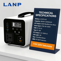 Generador Solar Portátil de 500W con Batería de Litio LiFePO4 para Exteriores, 110V/220V, Banco de Energía Móvil para Camping, Estación de Energía Portátil de Emergencia