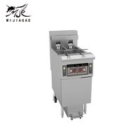 Friteuse ouverte à double réservoir électrique et à gaz de haute qualité OFE-213 CE ISO, friteuse à poulet frit au gaz/friteuse ouverte avec hotte