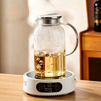 Bouilloire à thé en verre borosilicate de haute qualité pour restaurants et hôtels, grande capacité 1600 ml, pichet à eau froide/carafe à jus au design minimaliste