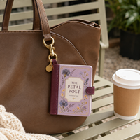 LABON Cuaderno Mini A7 Personalizado con Encanto, Cubierta Lavanda, Estampado Floral Acuarela, Lomo de Cuero, Solapa con Broche, Clip Dorado Tipo Langosta, OEM ODM