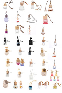 Bouteille diffuseur d'arômes en verre de forme carrée et ronde rechargeable, désodorisant pour voiture - Product Image 6